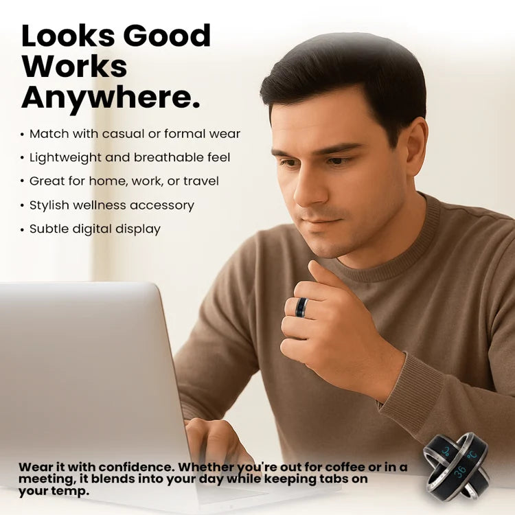 Smart Sensor Wearable Ring – Temperature Monitoring & Activity Tracking Accessory