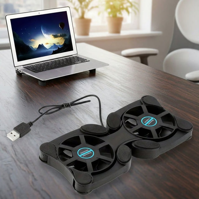 Laptop Cooling Pad with USB Fans & Foldable Portable Stand