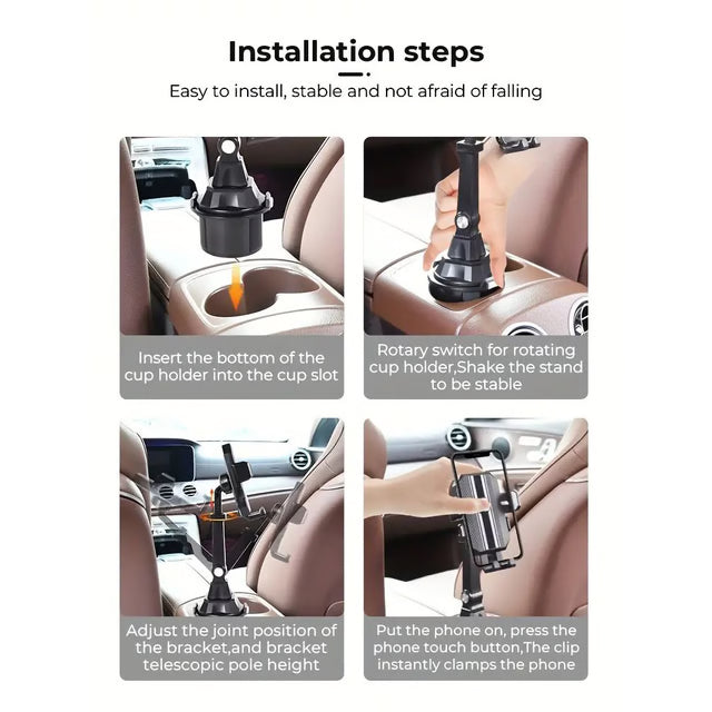 Universal Car Phone Holder – Adjustable Smartphone Cup Holder Mount