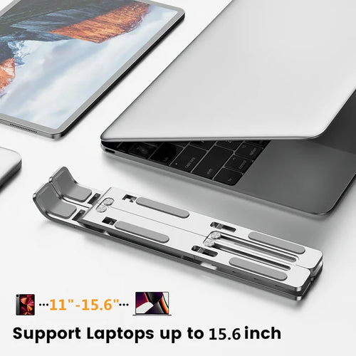 Adjustable Laptop Stand – Portable Notebook Holder, Cooling Bracket & Foldable Non-Slip Laptop Riser