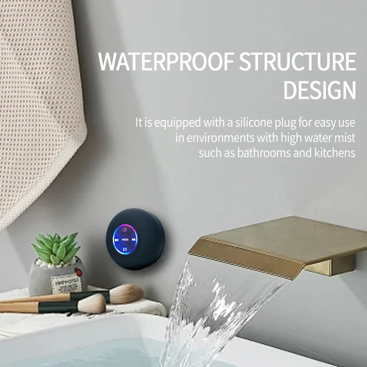 Portable Bluetooth Speaker Waterproof Mini Wireless Speaker with Suction Cup