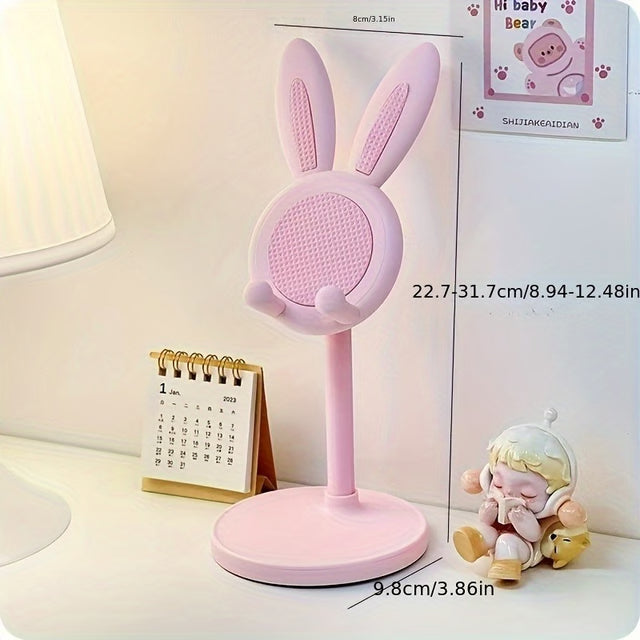 Cute Rabbit Phone Holder Stand for Desk Adjustable Kawaii Tablet Cradle