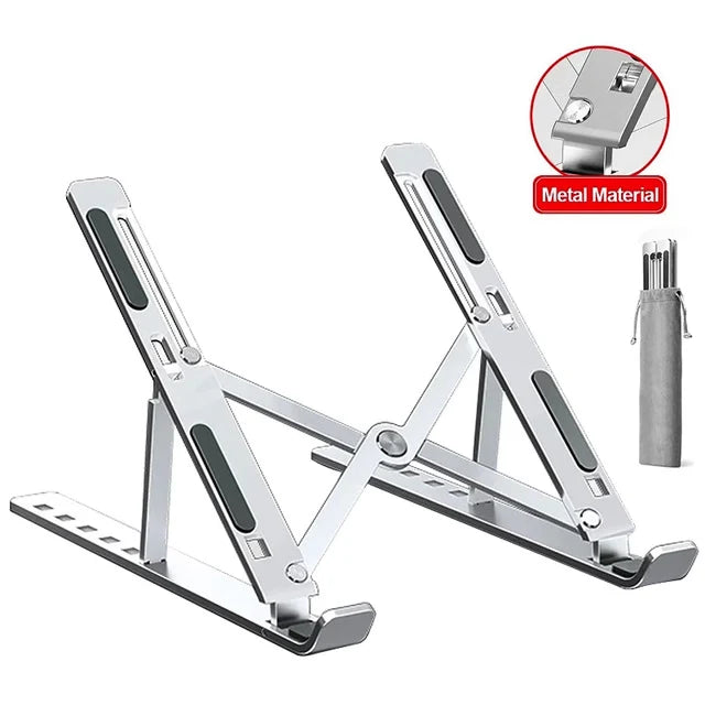 Adjustable Laptop Stand – Portable Notebook Holder, Cooling Bracket & Foldable Non-Slip Laptop Riser