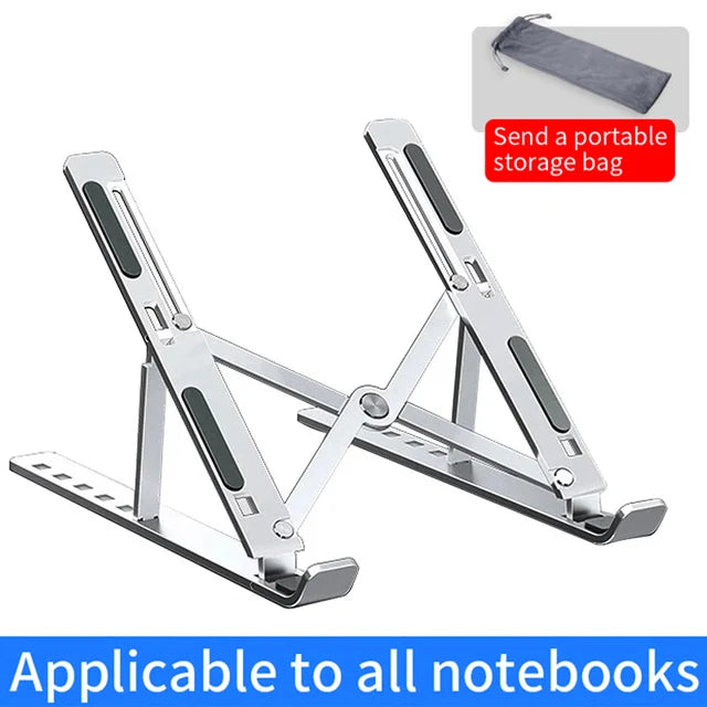 Adjustable Laptop Stand – Portable Notebook Holder, Cooling Bracket & Foldable Non-Slip Laptop Riser