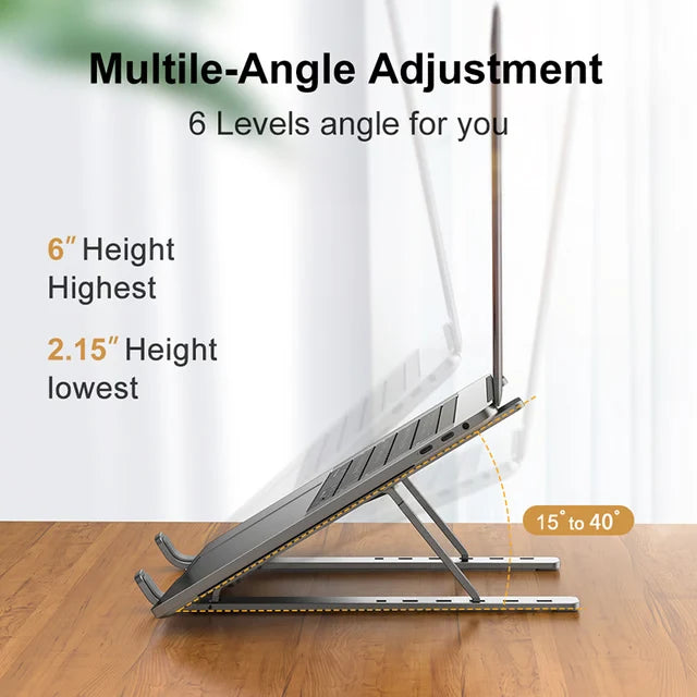 Adjustable Laptop Stand – Portable Notebook Holder, Cooling Bracket & Foldable Non-Slip Laptop Riser