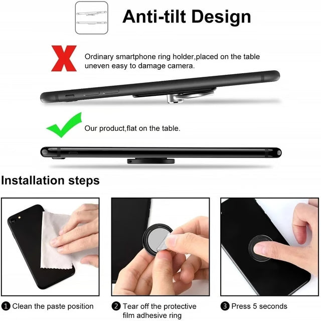 MagGrip Metal Phone Finger Ring Holder & Magnetic Phone Ring Stand for Cars