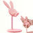 Cute Rabbit Phone Holder Stand for Desk Adjustable Kawaii Tablet Cradle